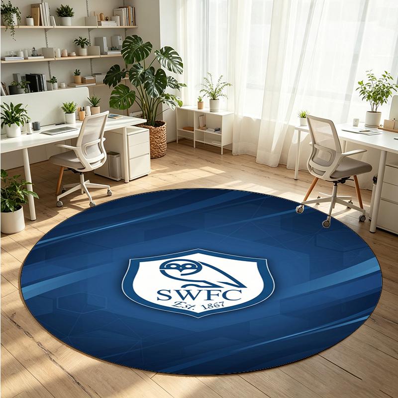 Sheffield Wednesday Printed Round Crystal Velvet Rug Soft Non Slip Floor Carpet For Bedroom Holiday Gift