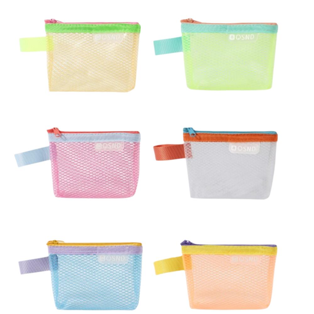 Transparent Zipper Pouches Red Envelope Travel Portable Bag Durable Mesh Storage Bags  Travel Use