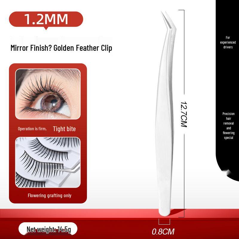 Золотой пинцет для ресниц «Перо» – Профессиональный инструмент для формирования пучков для мастеров по наращиванию ресниц