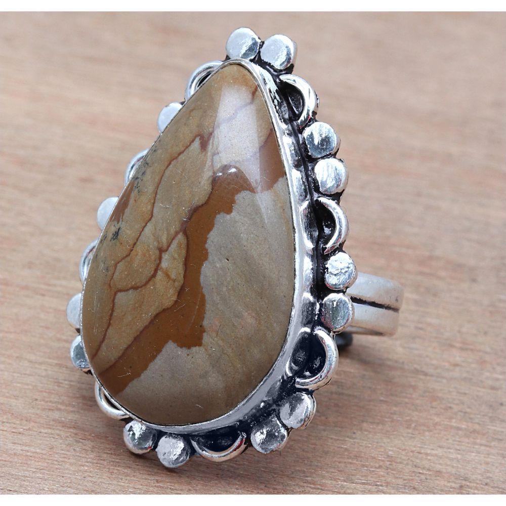 Серебряные украшения ручной работы с американским яшмовым самоцветом "8.5A"