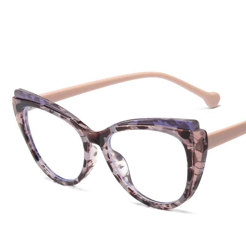 Модная ретро двухцветная оптическая оправа для очков, женская пластиковая оправа «кошачий глаз», анти-синий свет, очки