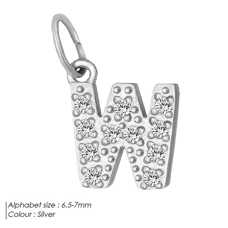 Европейская и американская подвеска-буква из нержавеющей стали, полностью инкрустированная бриллиантами, с вариантами ожерелья и браслета из циркония для самостоятельной сборки