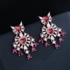 Long Water Drop Zircon Earrings Luxurious European Style Dinner Earrings