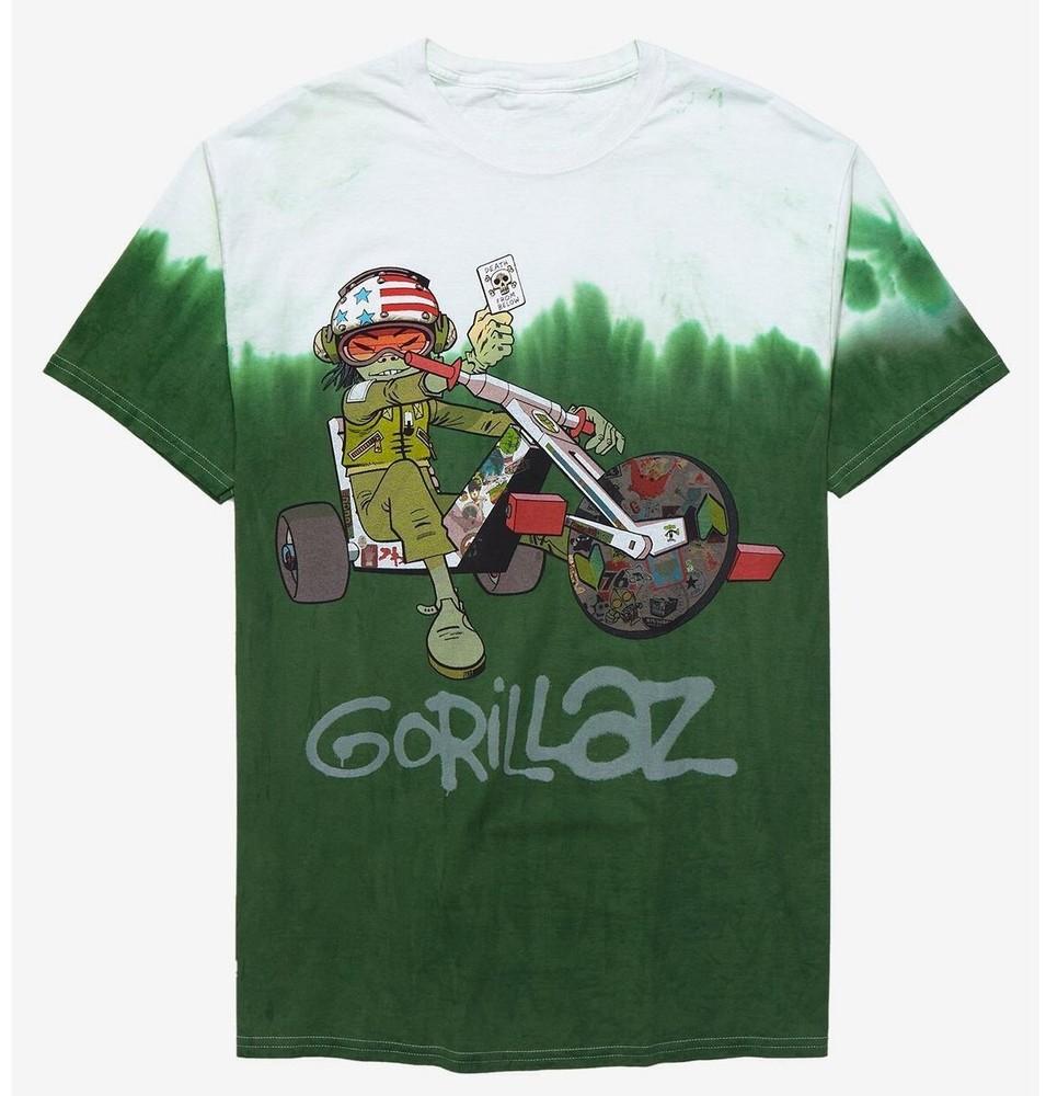 Футболка с принтом группы Gorillaz Noodle Trike, окрашенная методом тай-дай, новая, унисекс