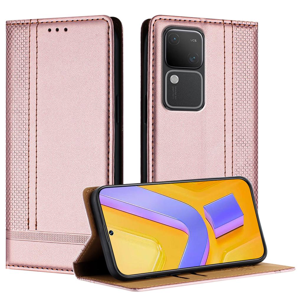 Кожаный чехол-книжка с тиснением личи для vivo Y20, Y20i, Y20s, Y11s, Y12s, iQOO U1x, Y31, Y53s 4G, Y51a, Y33, Y70s, Y35, Y22s, Y22, Y77, Y55, Y75 5G, T1 5G, Y100, В27..