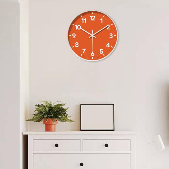 Decorative Wall Clock Clear Display Battery Operated Modern Non-Ticking Silent Operation Wall Clock