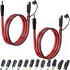 Xiatiaosann SAE To DC Power Cable 14AWG SAE Plug To DC 5.5x2.1mm Male Adapter