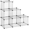 Metal Cube Shelf, Adjustable Cube Cabinet for Clothes, Books, Toys, Flexible, 109L x 37W x 109H cm, Black