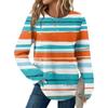 Женский полосатый топ с круглым вырезом, длинным рукавом, свободного кроя, в стиле кэжуал