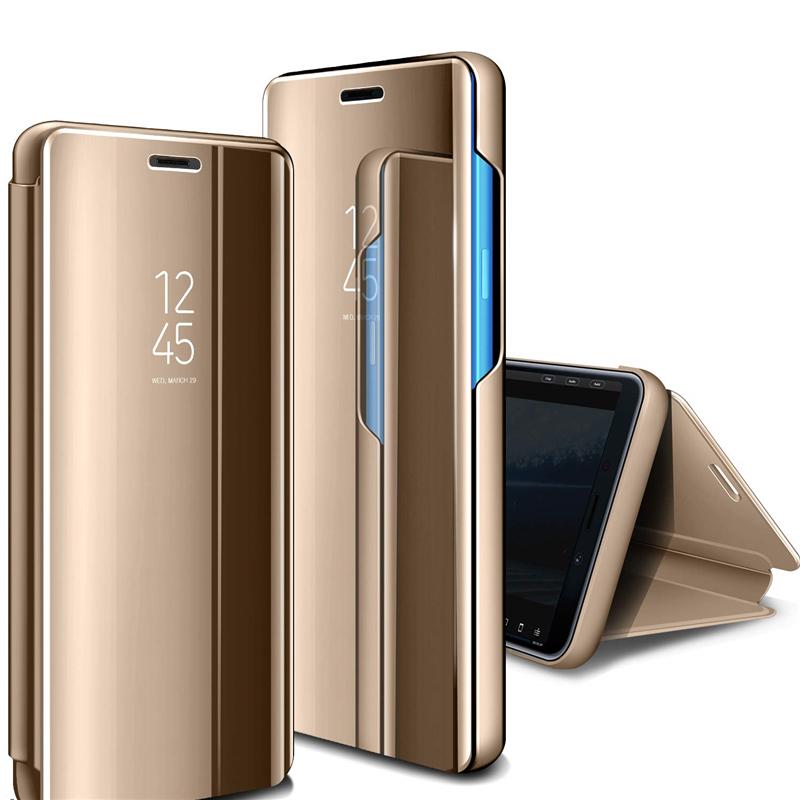 Умный зеркальный противоударный чехол для телефона для Samsung Huawei Honor Xiaomi Redmi iPhone OnePlus Магнитный флип-чехол из искусственной кожи