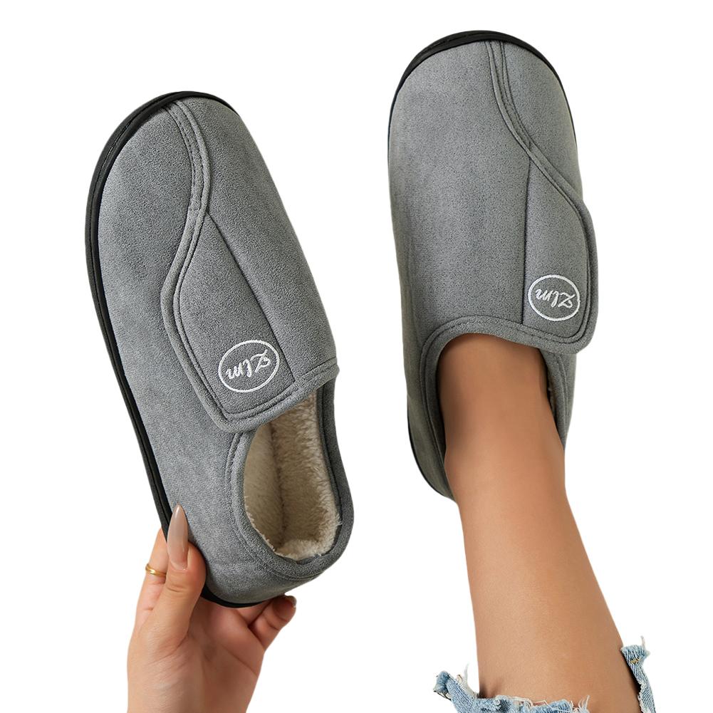 Slippers for Men Suede Leather Comfy Warm Plush Slip-on Shoes Non-Slip House Shoes Indoor/Outdoor