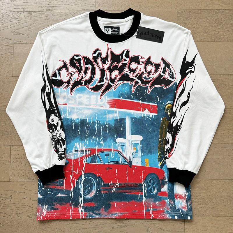 Unisex Oversized Streetwear Long Sleeve Tee Teens - Soft Cotton Crewneck Graphic T-Shirt Fall