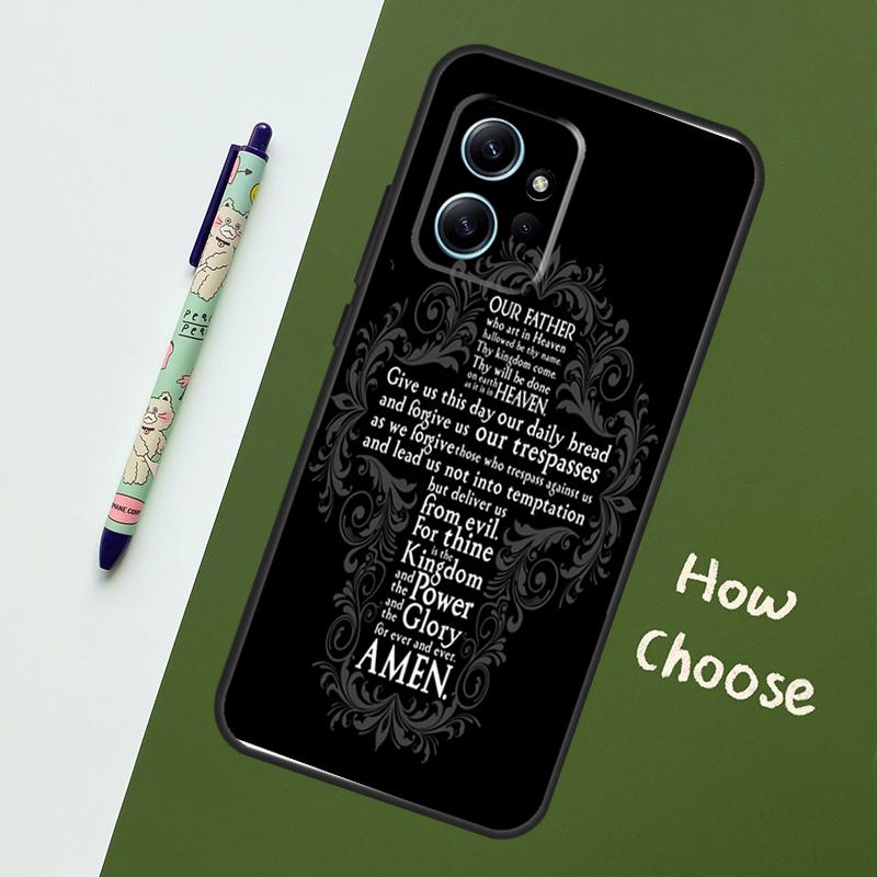 Christianity Lord Prayer Case For Xiaomi Redmi Note 11 12 10 Pro 8 9 Note 12S 11S 9S 10S Redmi 12C 9C 10C 12 Cover