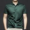 Новые эластичные мужские рубашки против морщин с коротким рукавом, приталенные социальные деловые блузки-рубашки для мужчин 6XL