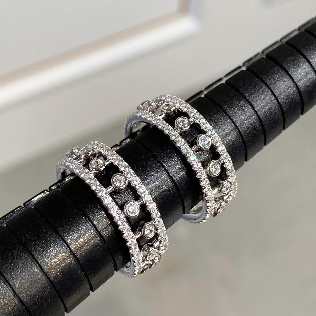 Кольцо V Gold Dewdrop: Женское 18-каратное розовое золото с роскошным полым дизайном и полностью усыпанное бриллиантами, не тускнеющее