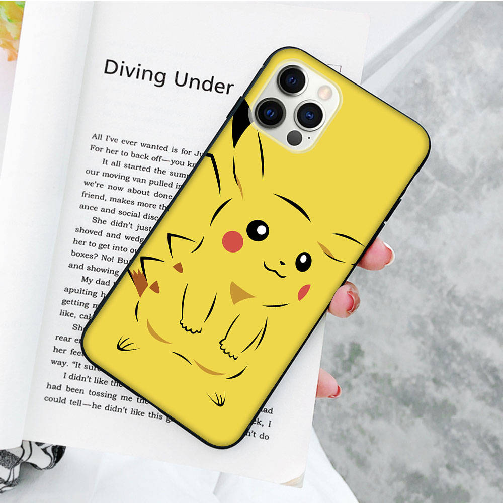 JP34 Pikachu Black Soft Case for Xiaomi Poco X6 X4 M5 M6 F5 F6 C65 C55 C50 C51 C40 Pro Redmi 14C A3X 13C 12C 11T 10A 9C Note 7 6 8A Plus