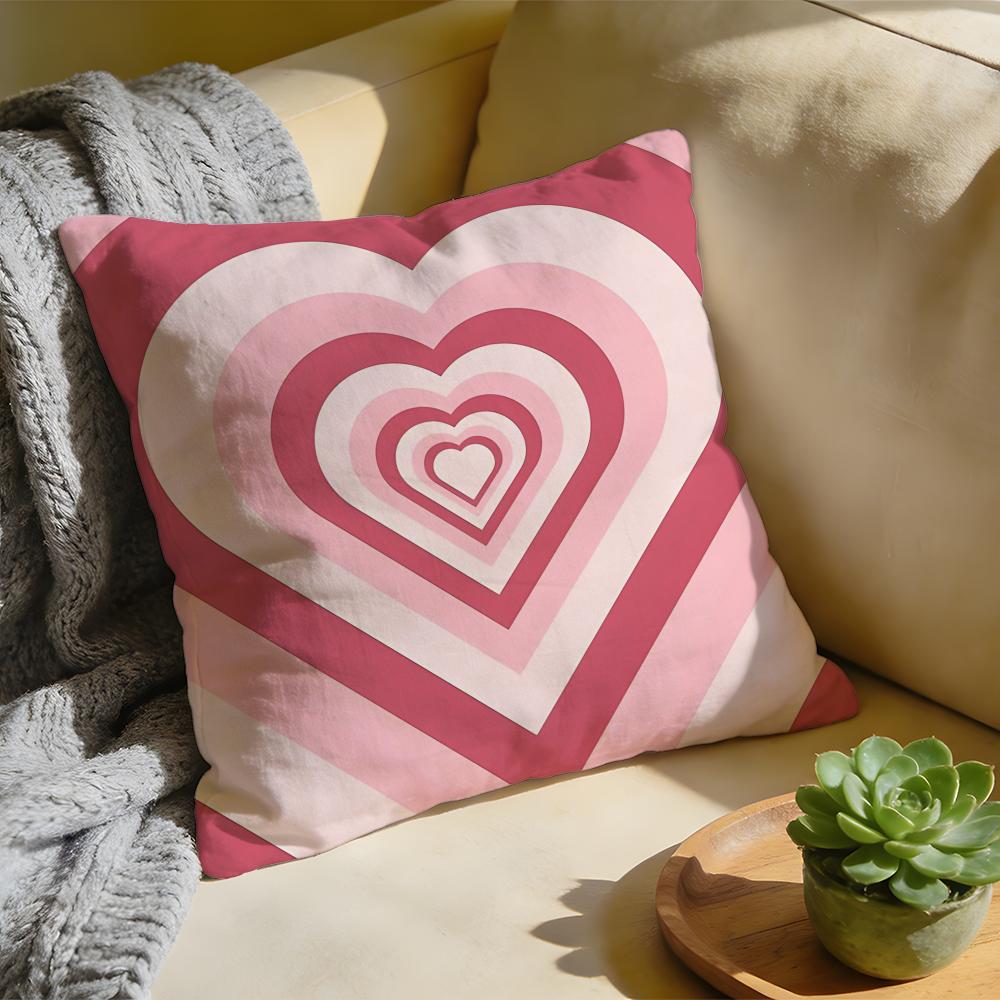 Cushion Cover Washed Linen Soft Breathable Decorative Case for Sofa Home Pillow cover heart shape