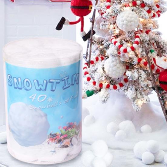 40Pcs Christmas Snowball Fake for Artificial Cotton White Christmas Snowball Indoor Outdoor Winter Decor
