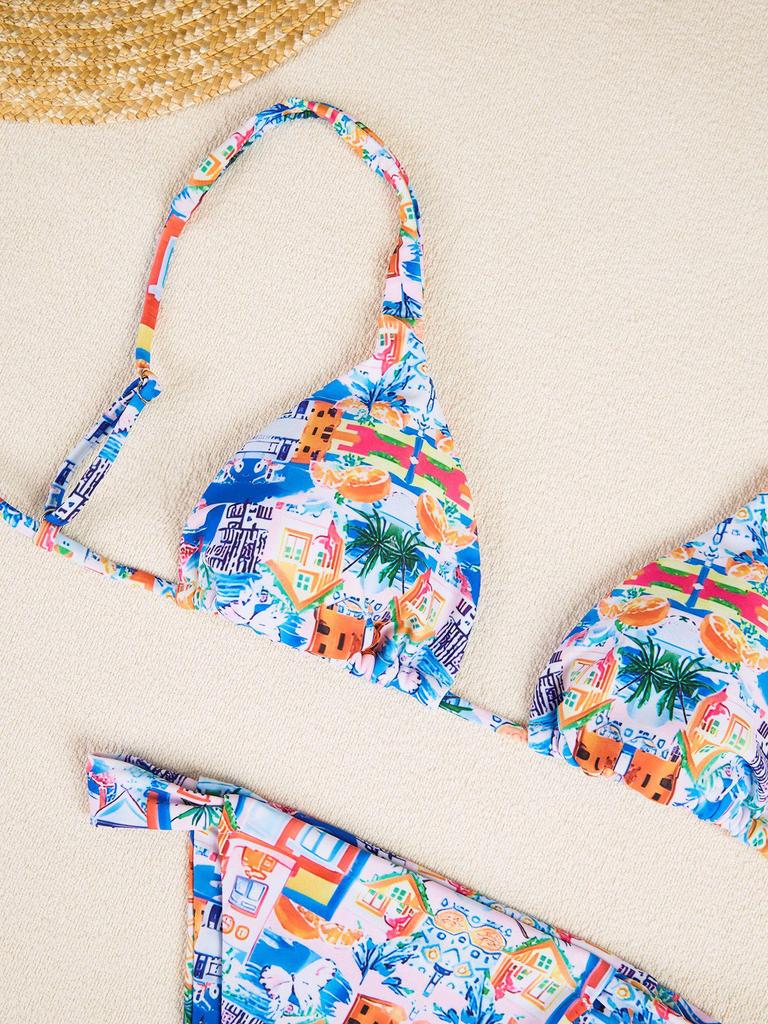 2025 Европейский и американский сексуальный купальник бикини с принтом для женщин