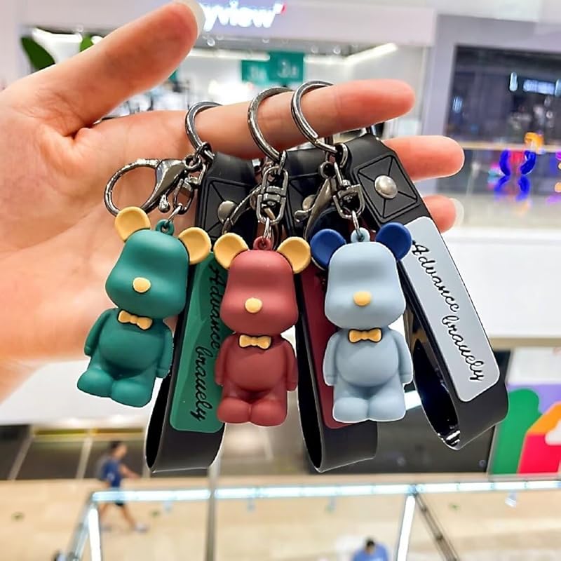 [Godfun] Брелок для ключей Cowes Популярность милый трехмерный простой милый медведь автомобильный брелок ремешок украсить друга любовника Present-Style4