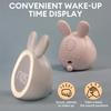 Cute Rabbit Desigh Night Light Alarm Clock Digital Display 2 Modes Long Lasting Night Light Alarm Clock