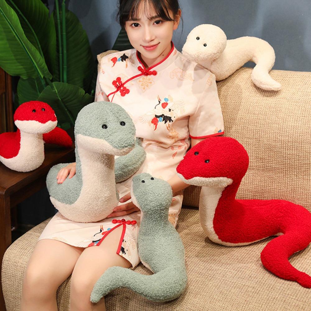 PP Cotton Snake Year Plush Toy Simulation Snake Doll Plushies Snake Year Mascot Toy  Home Decor