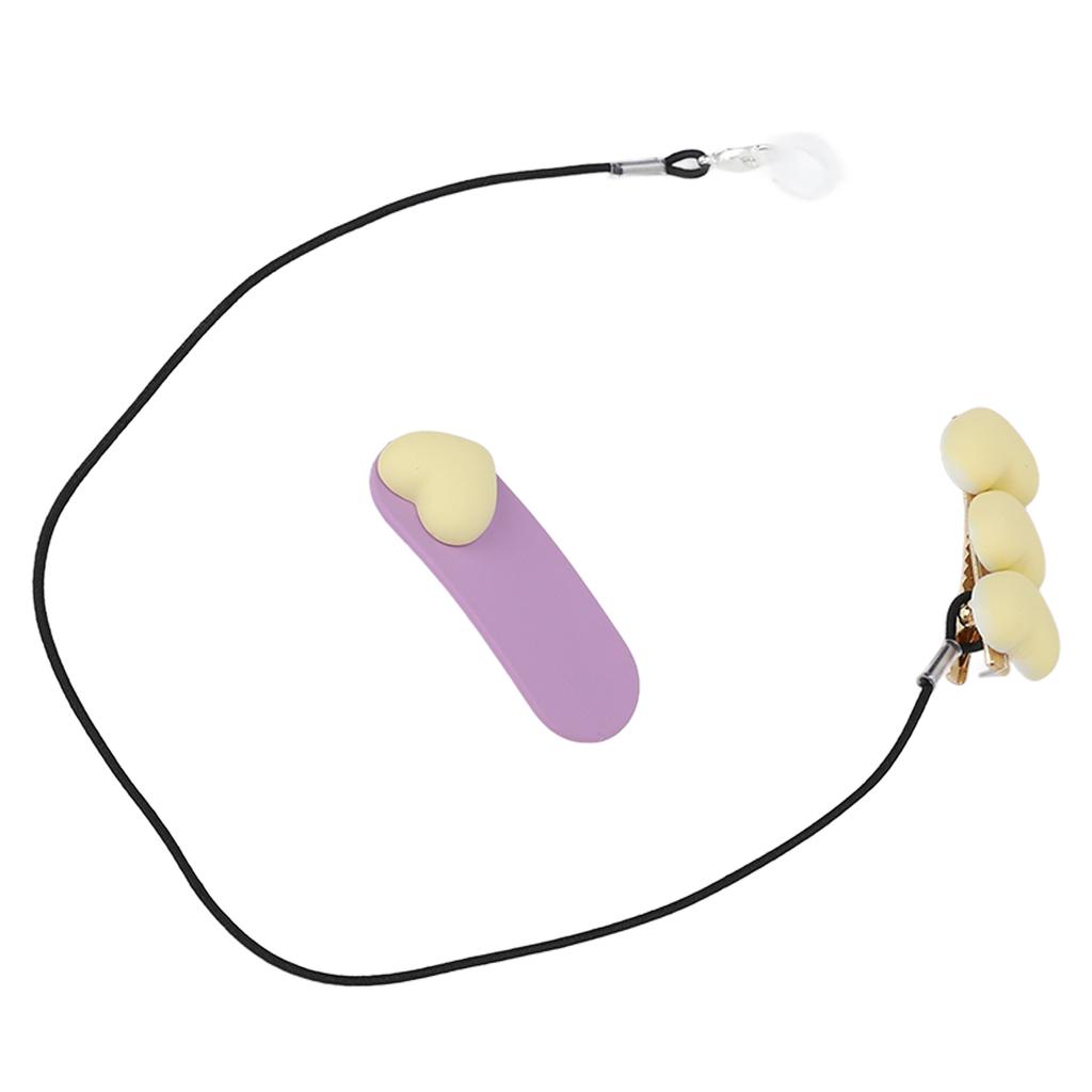 Hearing Aid Clip Light Yellow 3 Hearts Elderly Children"s Single Ear Hearing Aid Anti Lost Rope