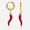 Youthway Stainless Steel  Gold Color Plated Oil-Dripping Chili Pepper Dangle Earrings For Everyday Commuter Dangle Earrings