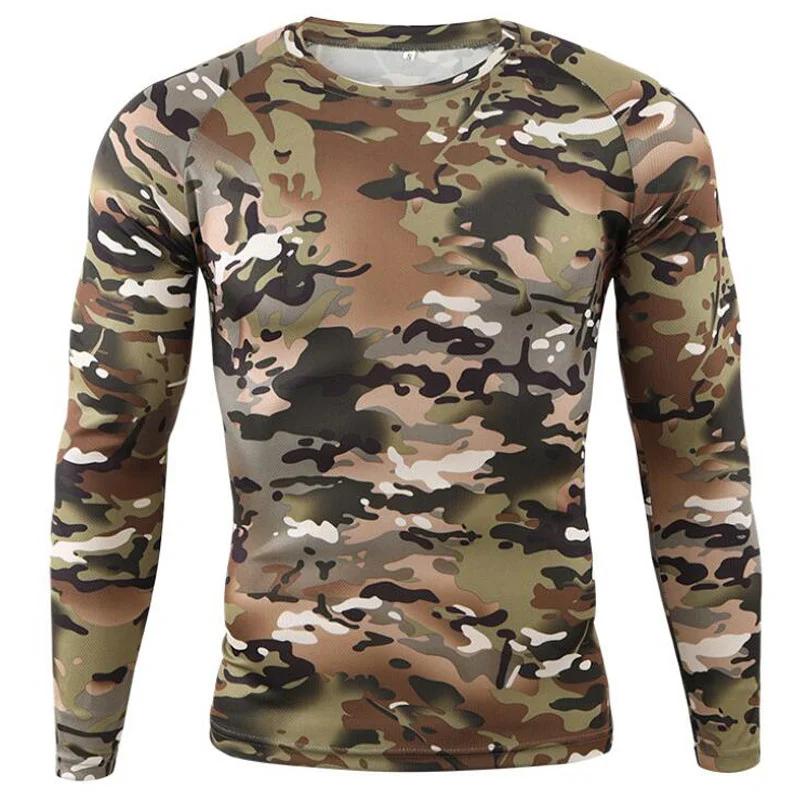 Fashion Versatile Camouflage Printed Top Long Sleeve Casual Loose Comfortable Pullovers Long Sleeves Men’s