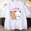 Cute Bear LOVE Unisex T Shirt Women Bubu Dudu Couple Tops Tee Summer Short Sleeve Tshirts Female Korean Casual Girl T-shirt Camisetas