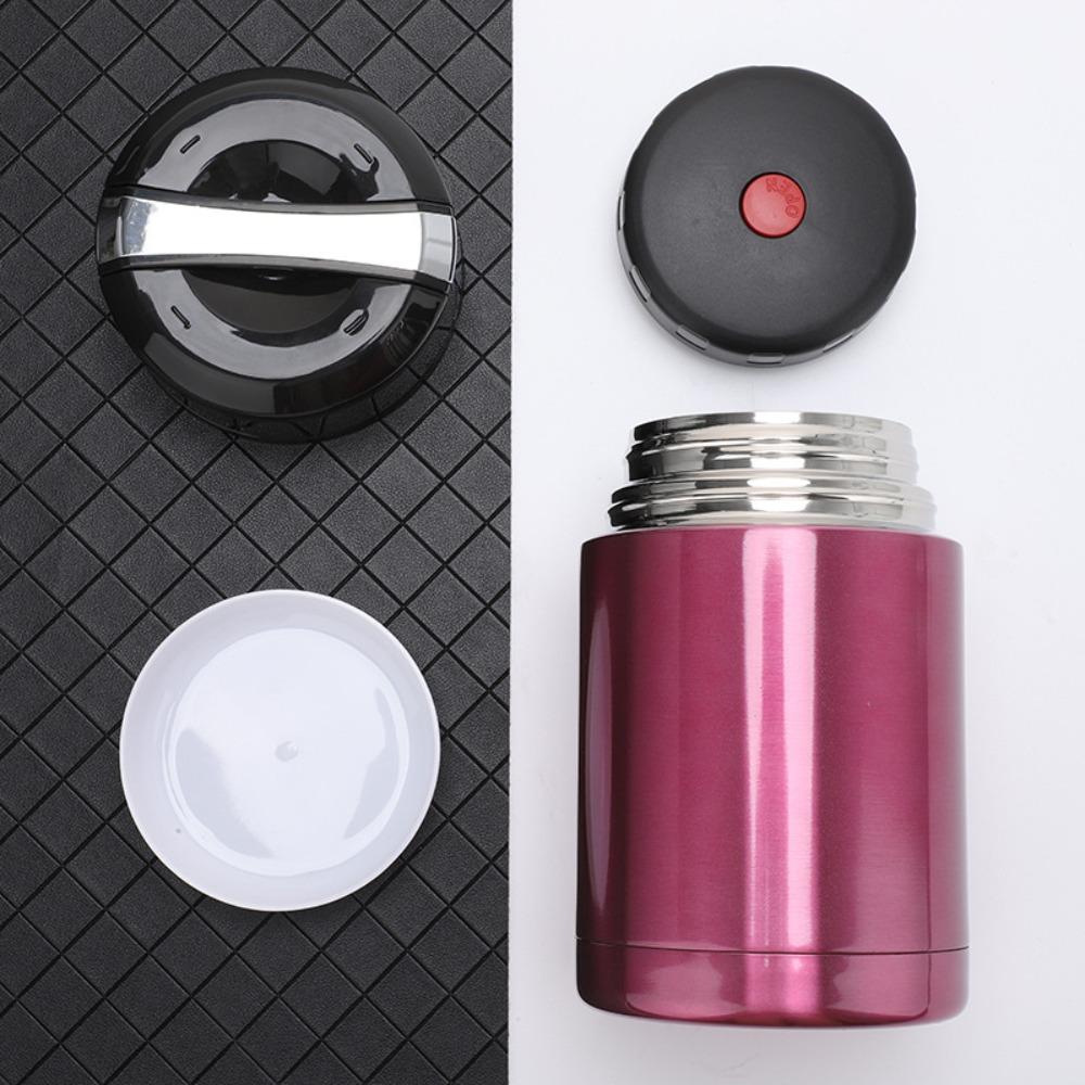 800ml Insulated Soup Jar Stainless Steel Large Capacity Thermal Cup Double Layer Foldable Handle Vacuum Flask Porridge