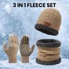 1 Set Men Winter Hat Scarf Gloves Set Thick Knitted Soft Warm Elastic Colorful Ear Protection Five Fingers Windproof Winter Outdoor Cycling