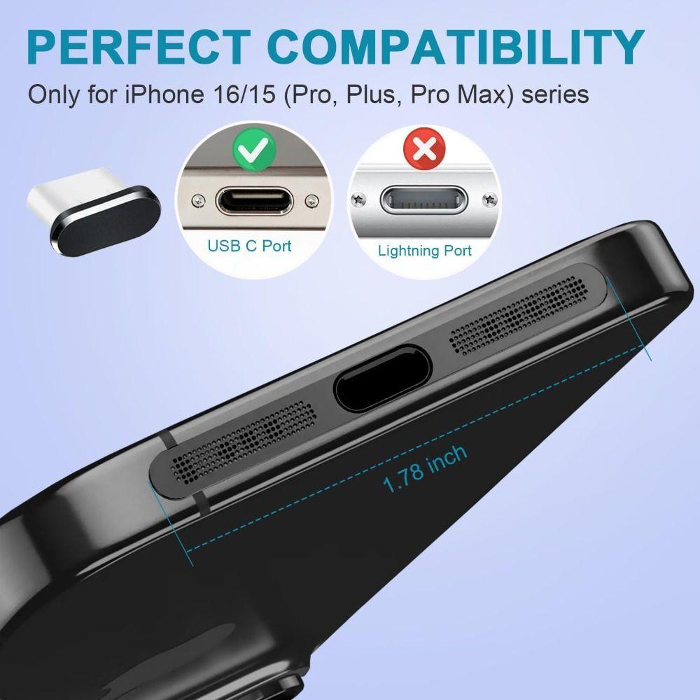 4pack Dustproof Type C Port Cover DIY Speaker Dust Cover for iPhone 15 / 16 Phone Accessories