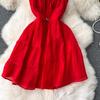Маленькая одежда с милым бантом и квадратным воротником, облегающие короткие юбки с оборками, сексуальное платье на бретельках с открытой спиной