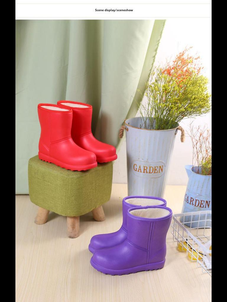 Сверхлегкие бархатные водонепроницаемые зимние ботинки 2021 г., материал ЭВА, размеры 32–41, высокая модель для работы, мойки автомобилей и содержания скота