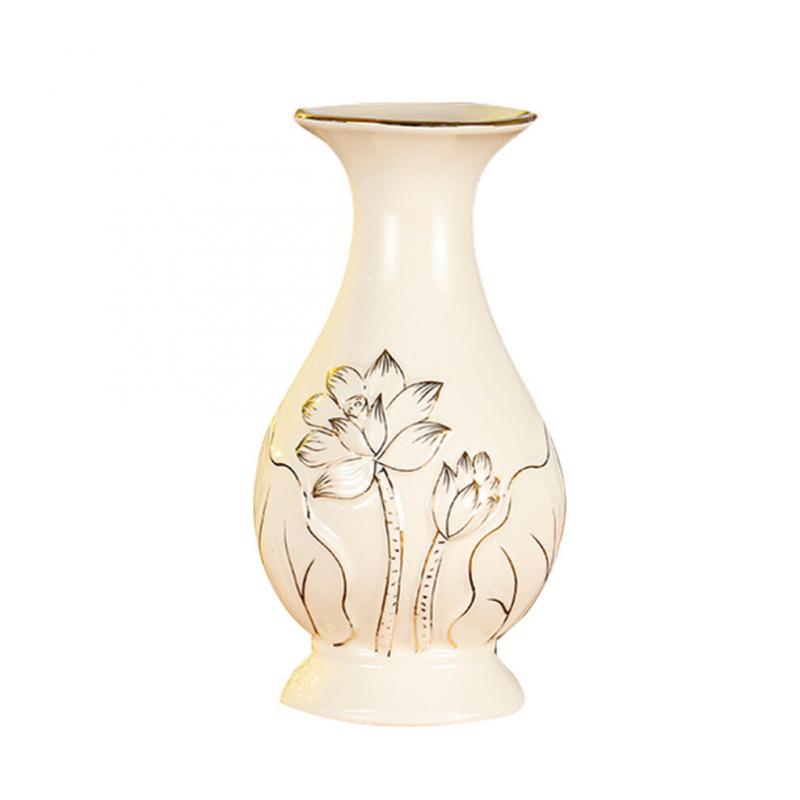 Weiße Vase Mit Lotusmuster Keramik Für