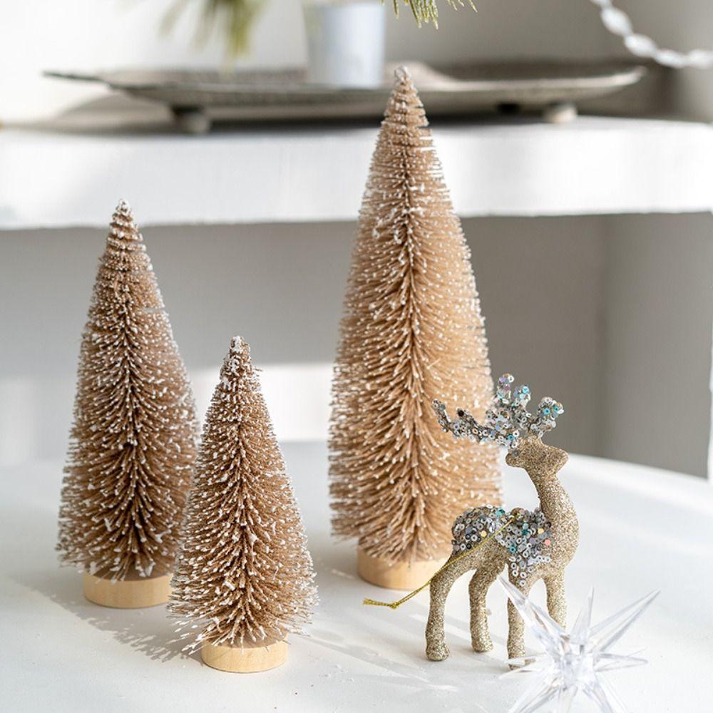 15/20/25cm Christmas Small Snowy Tree Plastic Artificial Pine Tree  Hotel Office Decor