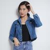 Loose Spring Autumn Blue Long Sleeve Jeans Jacket Women Korean Style Female Short Jacket Long Sleeve Turn-down Collar Denim Jackets