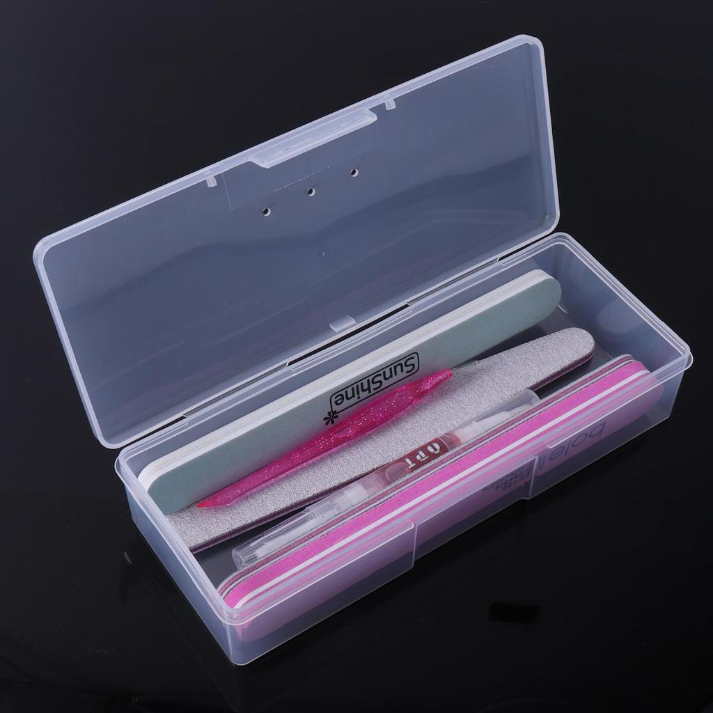 Nail Art Tool Storage: Transparent Plastic Box for Pigments and Microblading Supplies