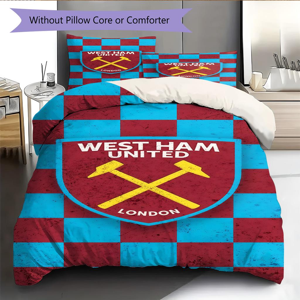 Логотип WHUFC Комплект постельного белья Одеяло Пододеяльник Наволочка Домашний Декор Подарок на День Рождения (1 пододеяльник + 2 наволочки, без наполнителя)