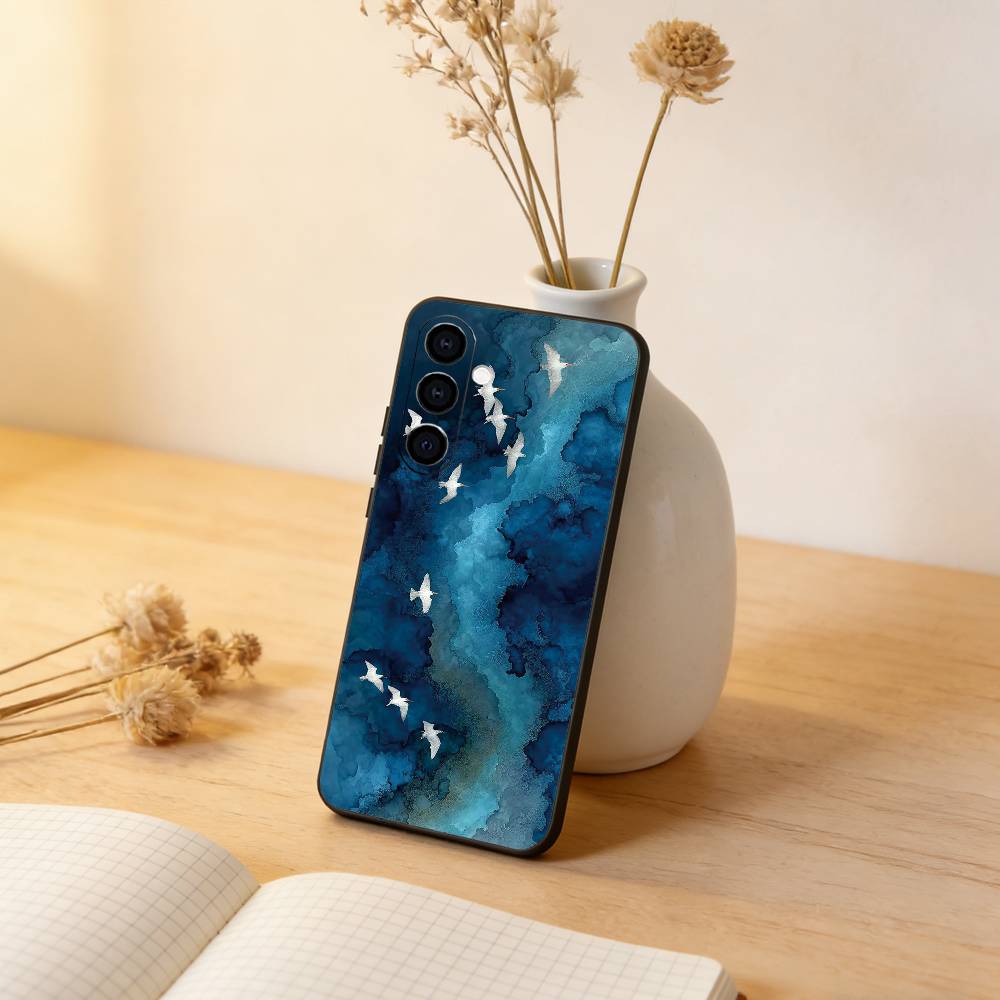 Морской чехол для телефона Samsung Galaxy A73, A72, A71, A70, A53, A52, A51, Мягкий силиконовый черный чехол