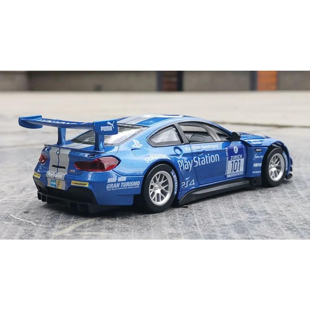 1/32 BMW M6 GT3 Раллийный Автомобиль Сплав Модель Автомобиля Игрушка Литье под Давлением Звук и Свет Автомобильные Игрушки для Детей Транспортное Средство