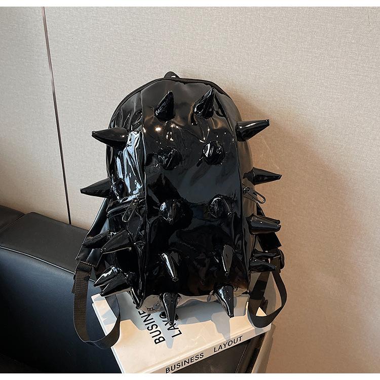 Школьный рюкзак модный дизайн с шипами рюкзак модный крутой личность глянцевый трехмерный еж жареная улица студенческий рюкзак