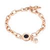 Trendy Roman Numerals Number Diamond Bracelet Rose Gold Plated Titanium Steel Female Bracelet Fashion Bracelet Jewelry