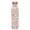 Copper Designer Water Bottle | Leak Proof Protection | Ayurveda and Yoga Health Benefits (1000ml, Meena Pink Design, Pack of 1)