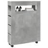 VidaXL Narrow Bathroom Cabinet On Wheels Concrete Grey, Narrow Bathroom Storage, Narrow Storage for Room 855271