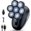 Electric Head Shaver for Bald Men Upgraded 7-piece Bold LED Display with Floating Nose and Ear Trimmer 90-minute Running Time Travel Lock
