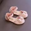 Girls Sandals Fashion Princess Shoes Spring Summer Bling Pearl Sequins Flat Sandals Simple Children Shoes Party Wedding I03201