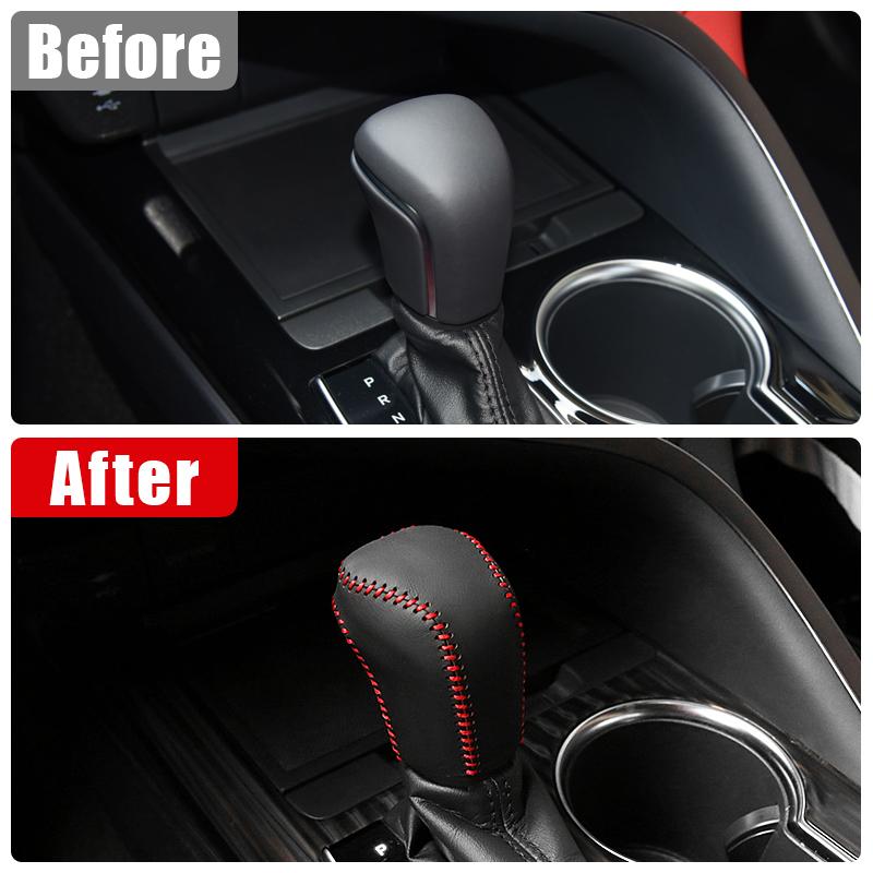 Для Toyota Camry 70 XV70 2018-2022 2023 кожаные автомобильные ошейники переключения передач автомобиля ручка переключения передач чехол украшение