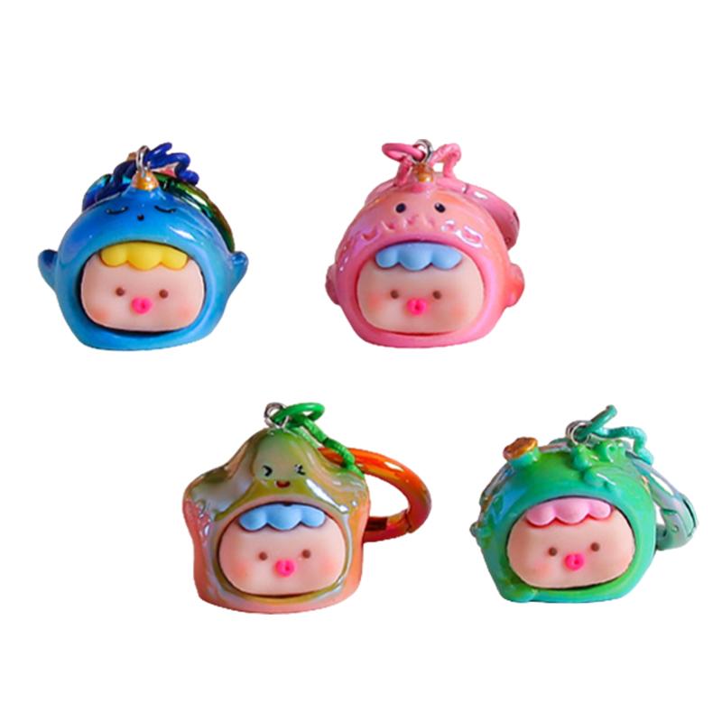 Kawaii милый брелок мультфильм стереоскопический смола океан кукла брелок кулон рюкзак украшения аксессуары подарки